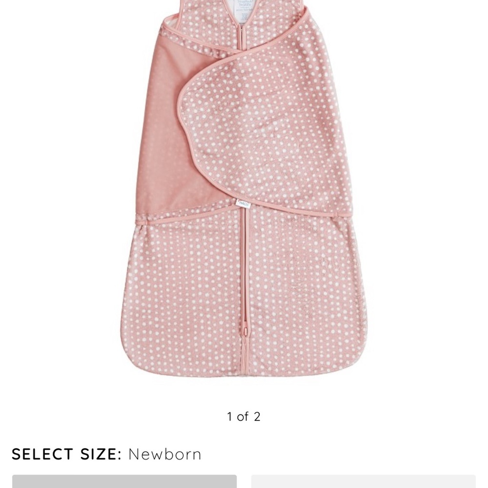 Halo swaddle sleeper Pottery Barn Kids pink dot newborn size good used cond